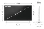 Sharp | 32HF2265EW | 32 | Smart TV | Google TV | White - Image 8