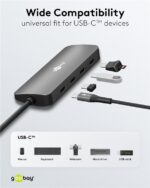 Goobay Slim 4 portu USB centrmezgls, USB-C uz USB-C, 10 Gbit/s, pelēks | 76565 - Image 6