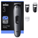 Braun 4-in-1 kopšanas komplekts | Viss vienā 3. sērija AIO3500 | Bezvadu | Garuma soļu skaits 14 | Melns