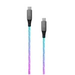 Fiksēts | Mirdzošs uzlādes kabelis USB-C/USB-C, PD atbalsts, Rainbow | FIXDLED-CC-RA