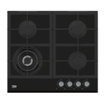 BEKO Hob | HILW64235S | Gas | Number of burners/cooking zones 4 | Rotary knobs | Black