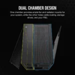 Corsair Dual Chamber datora korpuss | 6500D AIRFLOW | Melns | Vidēja izmēra tornis | ATX - Image 2