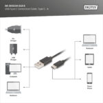Digitus | USB C tipa savienojuma kabelis, USB-A uz USB-C | AK-300154-018-S - Image 7