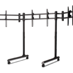 Next Level Racing Floor stand | Round Tube Freestanding Single Monitor Stand | Up to 3x43 " | Height adjustment, Tilt | Maximum weight (capacity) 50 kg | Black