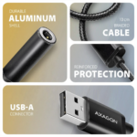AXAGON ADA-HA USB-A Hi-Res DAC audio adapter - Image 4