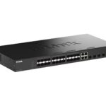D-Link 20 portu SFP + 4X GE/SFP kombinācija + 4 portu 10G SFP+ sakraujams viedais slēdzis | D-Link