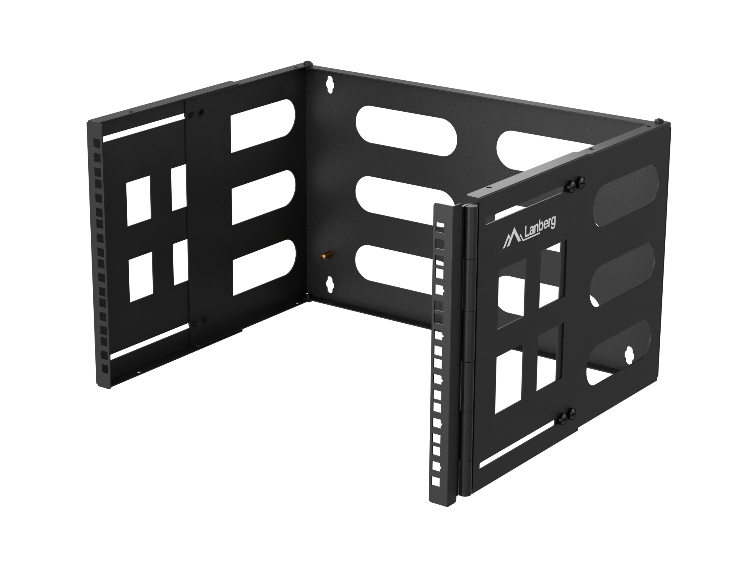 original-925 Lanberg Folding Bracket Wall-mount 19" 6U | FB01-5406-10B | Black - Image 1