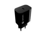 Natec Ribera USB lādētājs 1X USB-C 20W, melns