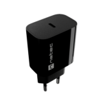 Natec Ribera USB lādētājs 1X USB-C 20W, melns