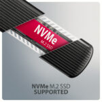 AXAGON USB-C 10Gbps M.2 NVMe SSD korpuss, bezskrūvēm, RIBOTS alumīnijs | EEM2-SC - Image 4